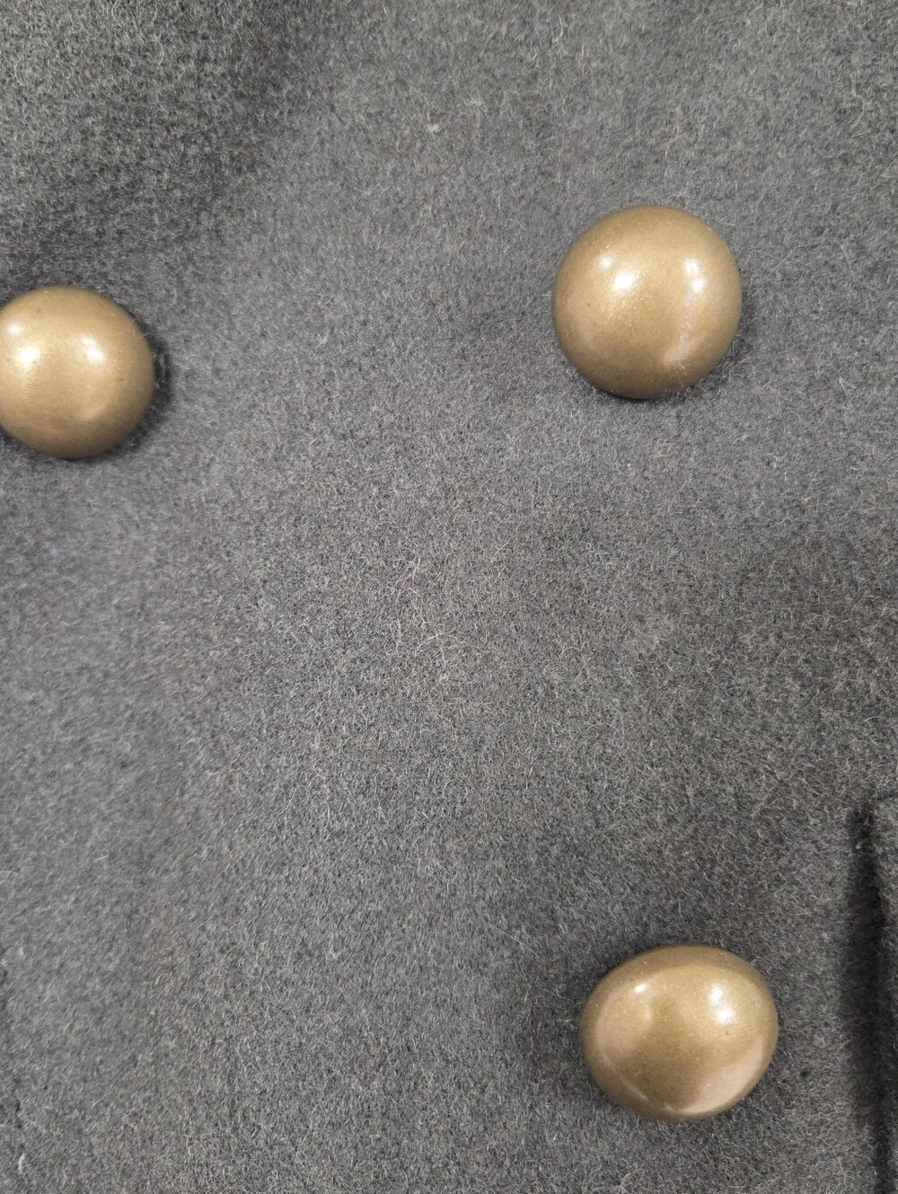 American Eagle Outfitters‎ women's army green peacoat with bronze buttons Sz S